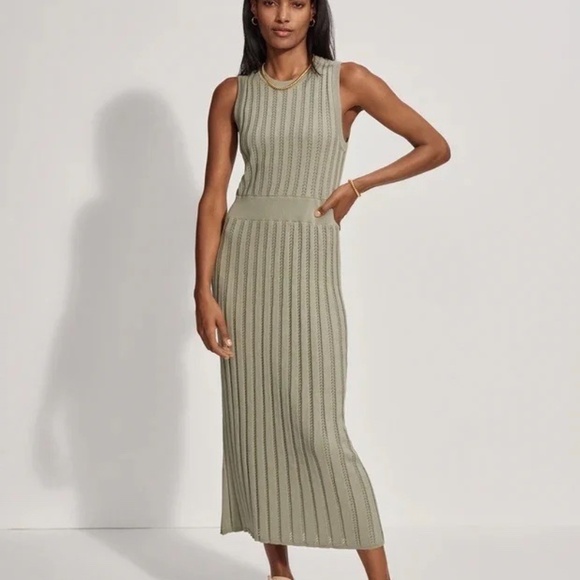 NWT Varley Florian Knit Dress in Seagrass - Picture 1 of 5